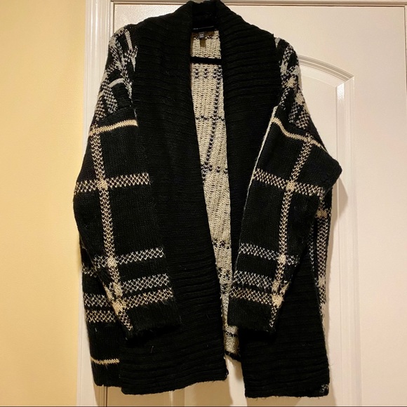 Lane Bryant Plaid Open Cardigan - Black - 18/20 - Picture 3 of 5